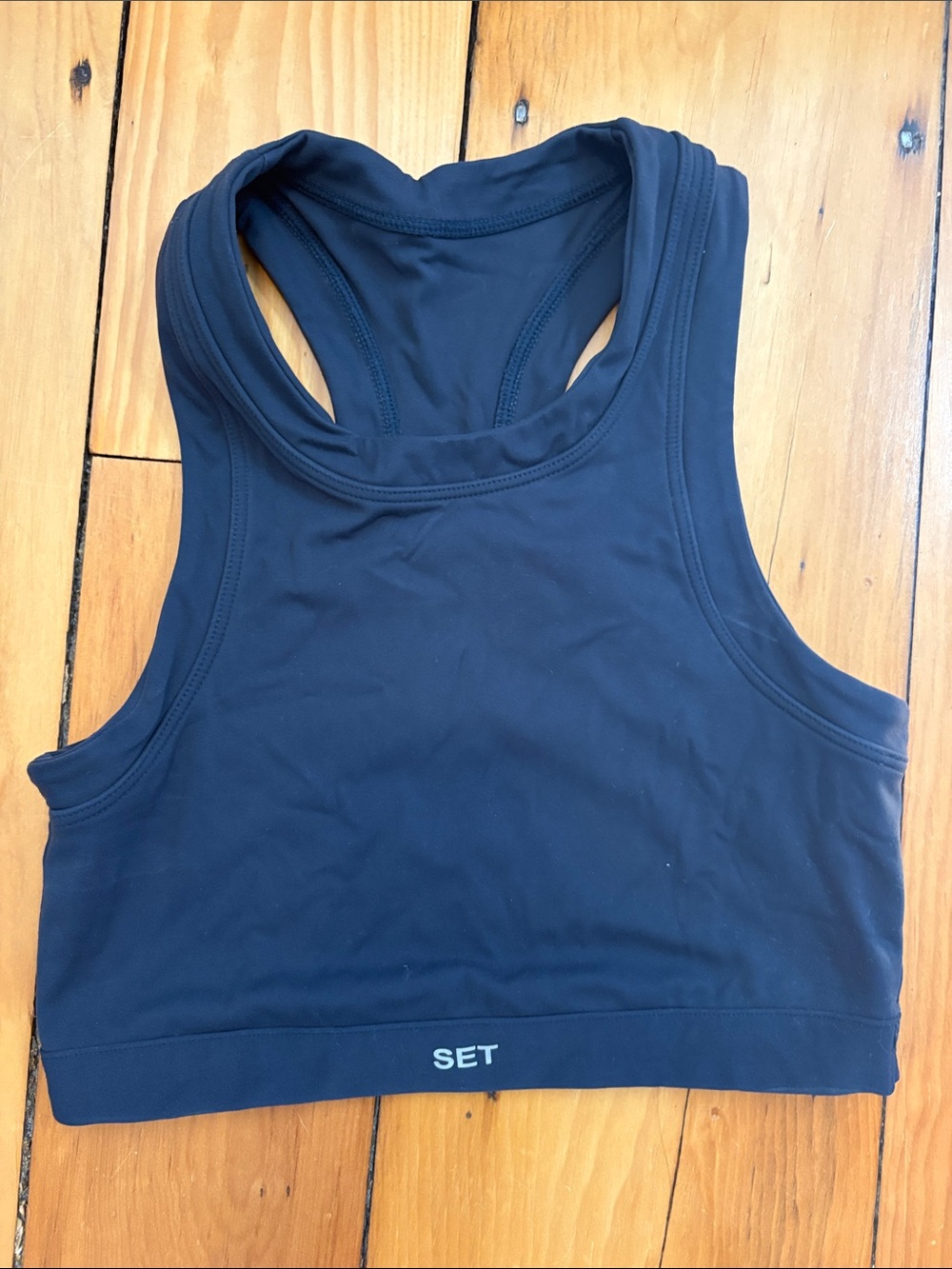 SET Active Navy Racerback Cropped Sports Bra